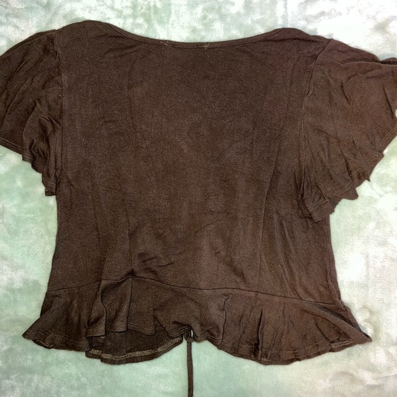 Green Front Rouch Top - Picture 2 of 2